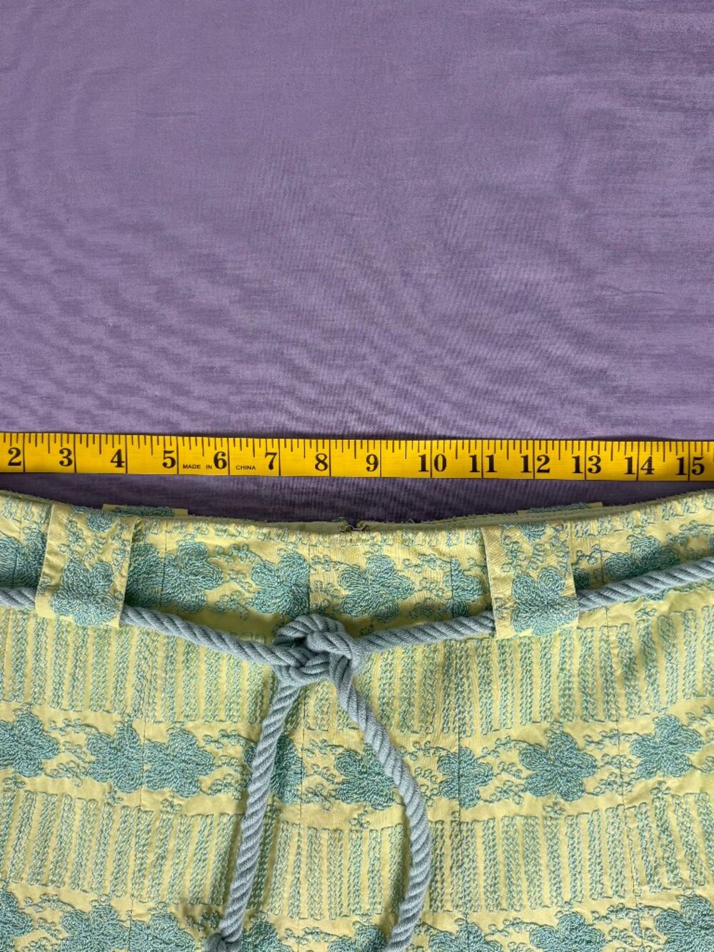 Nanette Lepore Aqua Neon Green Textured Skirt Fringe Hem Belted Size 8 Lined - Picture 6 of 7